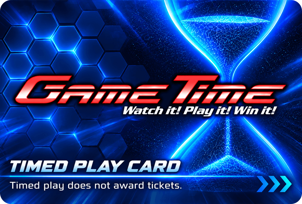 A blue GameTime Timed Play card