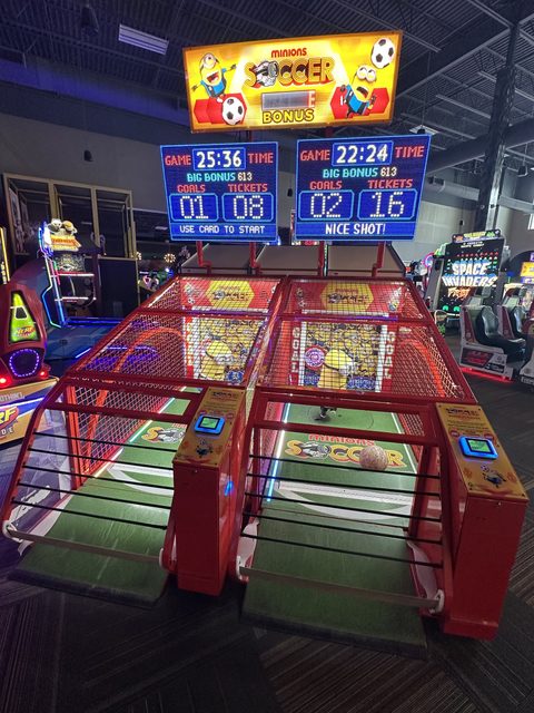 Minions Soccer on the GameTime game floor