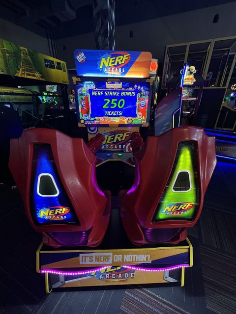 Nerf on the GameTime game floor