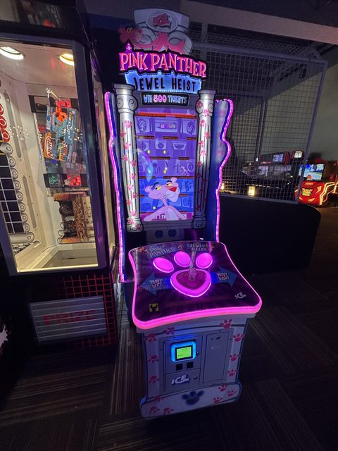 Pink Panther on the GameTime game floor