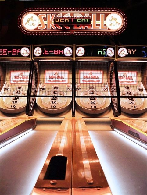 Skeeball on the GameTime game floor