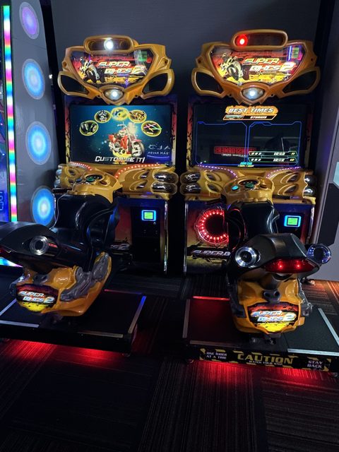 Super Bikes 2 on the GameTime game floor