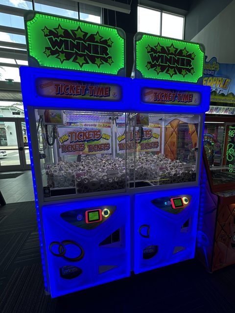 Ticket Time Crane on the GameTime game floor