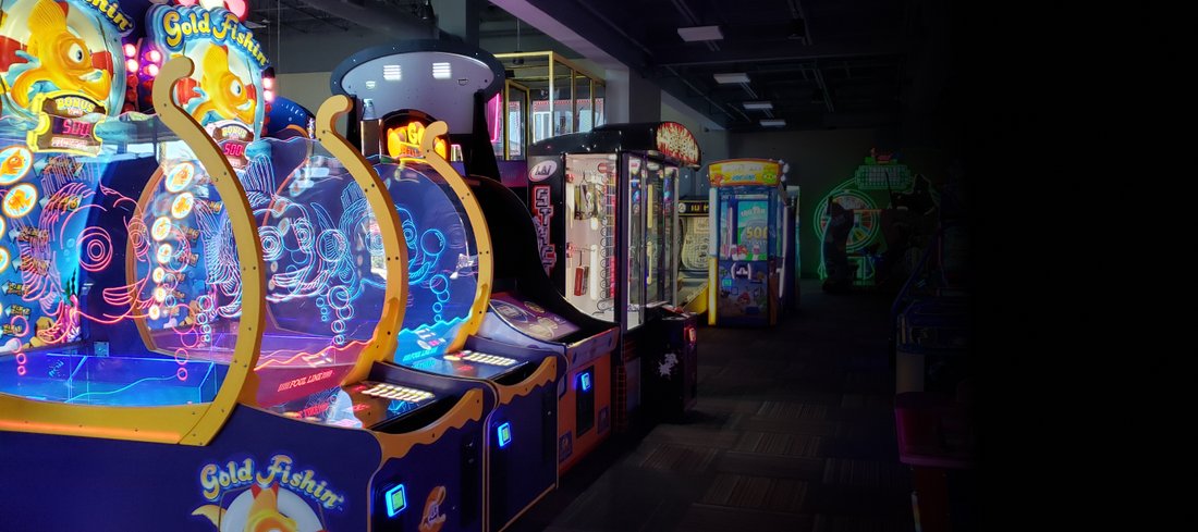 Lit redemption games in a row at GameTime Kissimmee