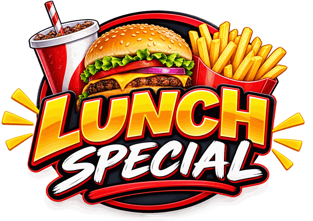 Lunch Special logo: a burger, fries and a soft drink over the words Lunch Special